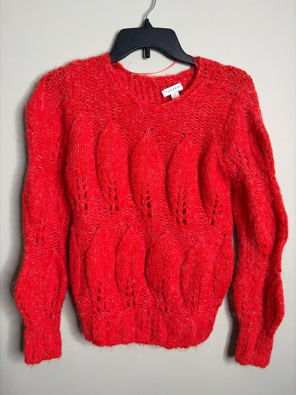Topshop Red Chunky Knit Sweater XS